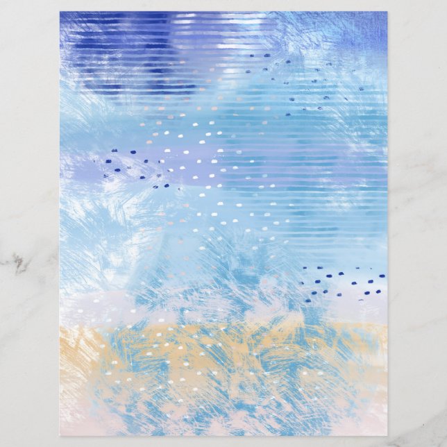 Abstrato Mídia mista Papel amarelo-cartaz azul (Frente)