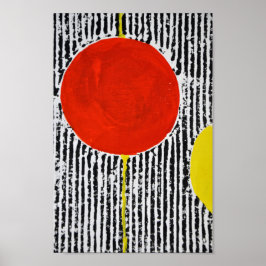 Abstrato Modern Art Poster com um ponto vermelho g