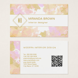 Abstrato Modern Watercolor Logotipo rosa Dourado Q