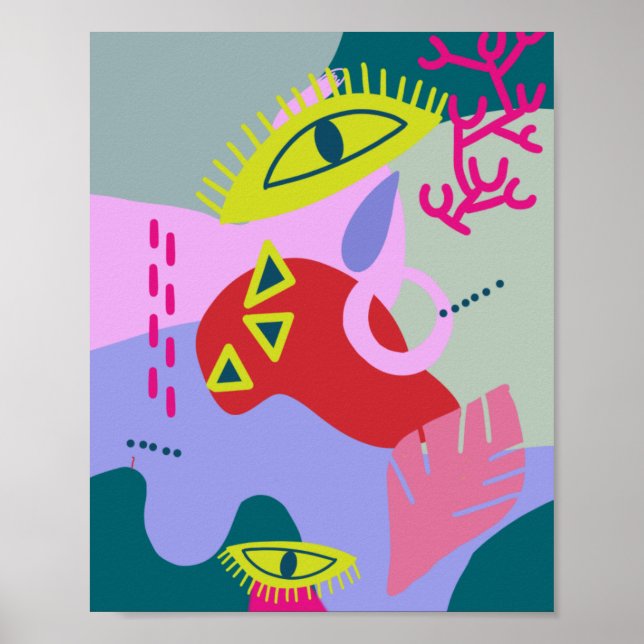 Abstrato moderna, moderna, colorida arte impressão (Frente)