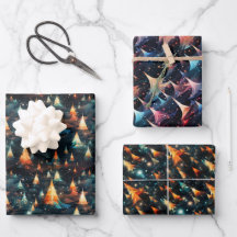 Abstrato Moderno Árvores: Design de Natal Negrito