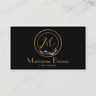 Abstrato moderno mínimo Cartão de visita preto