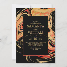 Abstrato moderno vermelho e bege. Convite De Casam