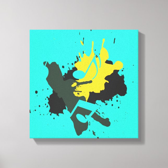 Abstrato Musical Notes Canvas (Frente)