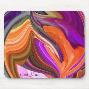 Abstrato Orange Leaf Art Mousepad *personalize*