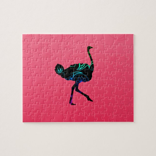 Abstrato Ostrich Photo Quebra-cabeça (Horizontal)