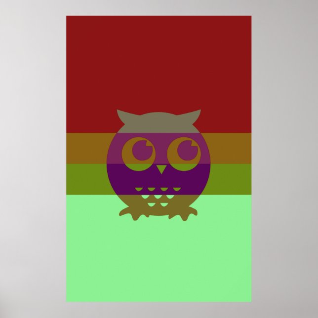 Abstrato Owl Poster (Frente)