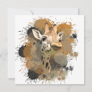 Abstrato Paint Splatter da African Willife Giraffe