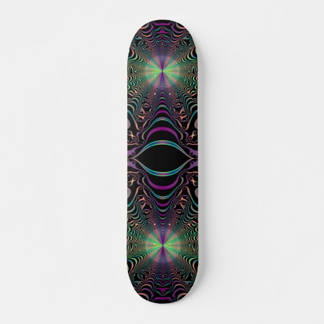 Abstrato Pastel Fractal Web Skateboard Deck (Frente)