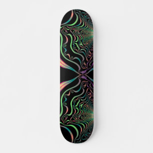 Abstrato Pastel Fractal Web Skateboard Deck
