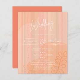 ABSTRATO Peach laranja Convite de casamento ORÇAME