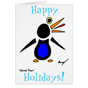 Abstrato Penguin 'Feliz Feriados!' Cartão