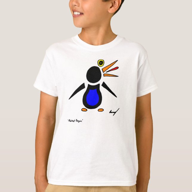 Abstrato Penguin Kids Basic T-Shirt (Frente)