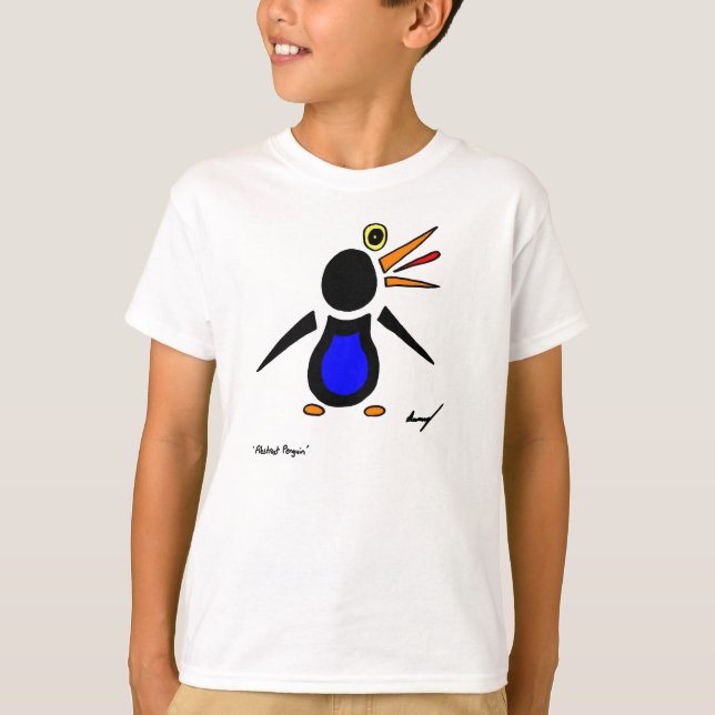 Abstrato Penguin Kids Basic T-Shirt (Frente)