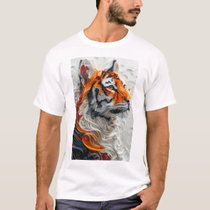Abstrato Picasso Estilo Tiger 3D Gráfico T-Shirt
