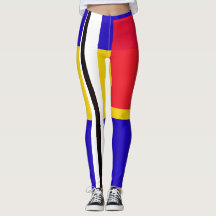 Abstrato Piet Mondrian inspirou leggings femininas