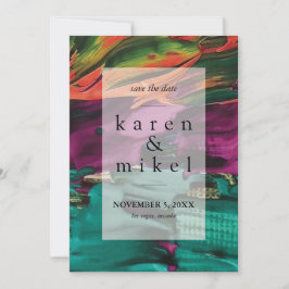 Abstrato pintando acrílico salvar o convite de dat