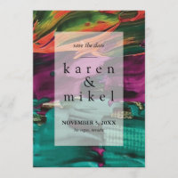 Abstrato pintando acrílico salvar o convite de dat