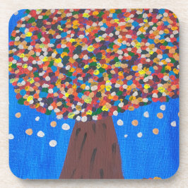 Abstrato Porta copos de plástico de árvore colorid