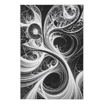 Abstrato Preto cabeça de espiral branca
