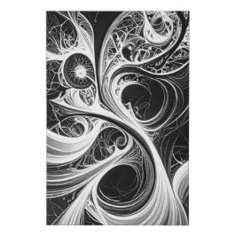 Abstrato Preto cabeça de espiral branca