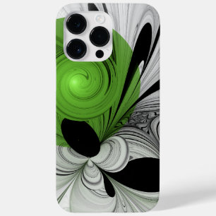 Abstrato preto e branco com arte frontal verde