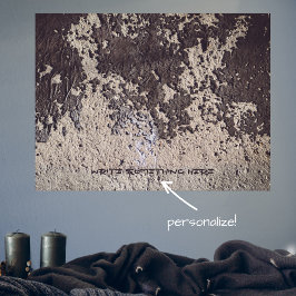 Abstrato preto e branco (parede rachada) poster