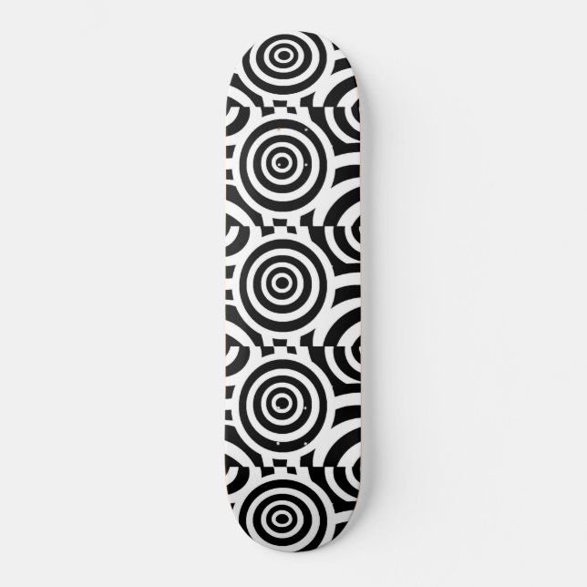 Abstrato preto e branco skate Deck (Frente)