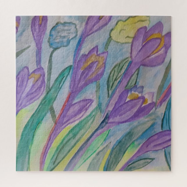 Abstrato Primavera Crocus Quebra-cabeça (Vertical)