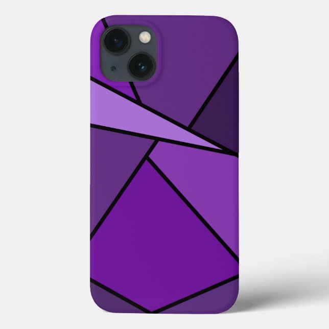 Abstrato Purple Polygons Bateria Case (Verso)