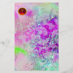 ABSTRATO PURPLE TEAL BLUE SWIRLS,WAVES,RED RUBY