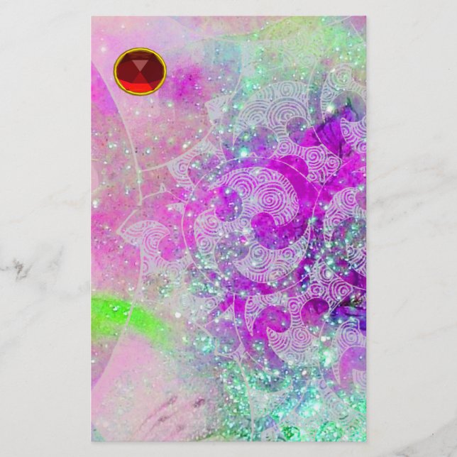 ABSTRATO PURPLE TEAL BLUE SWIRLS,WAVES,RED RUBY (Frente)