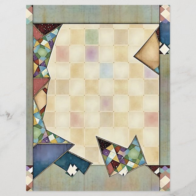 Abstrato Quilt Scrapbook Paper (Frente)