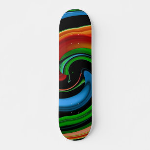 Abstrato Rainbow Cartoon Face Skateboard