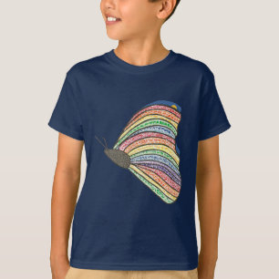 Abstrato Rainbow Mosaico - Camisetas de borboletas