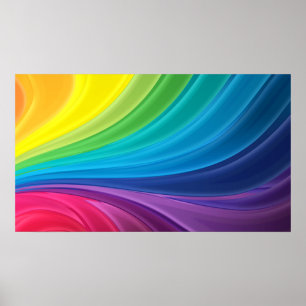 Abstrato Rainbow Swirl Poster
