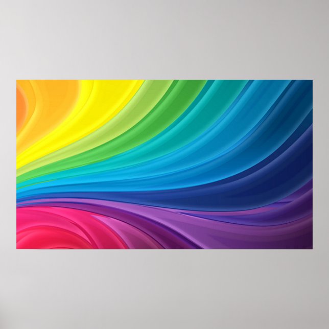 Abstrato Rainbow Swirl Poster (Frente)