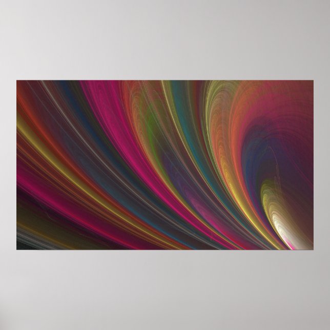 Abstrato Rainbow Swirl Poster (Frente)