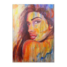 Abstrato Realismo Fêmea Retrato Wall Art Impressão