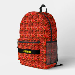 Abstrato Red Black Yellow Swirls Personalizado