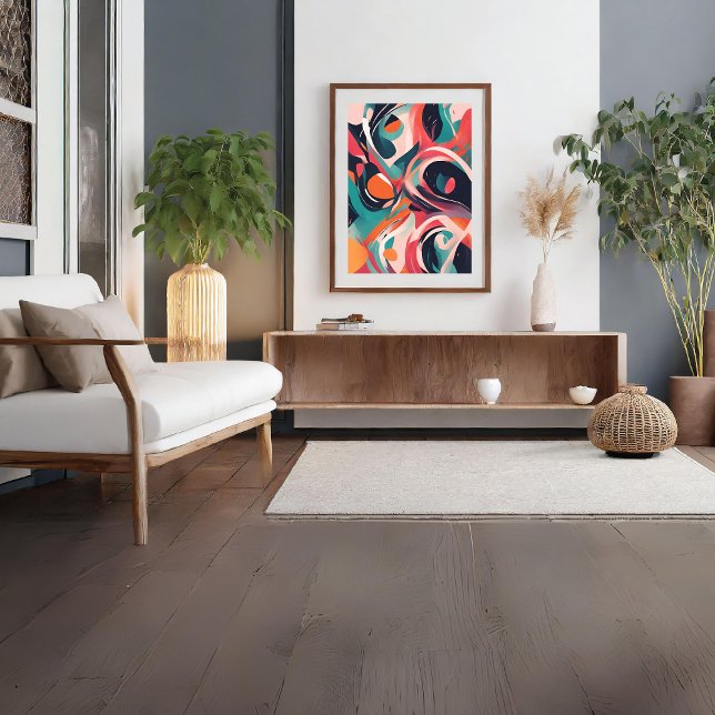 Abstrato Red Modern Art Poster (Abstract Red Modern Art Poster)