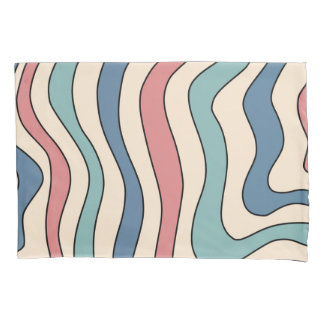 Abstrato Retro 70s Marble Blue Groovy Padrão
