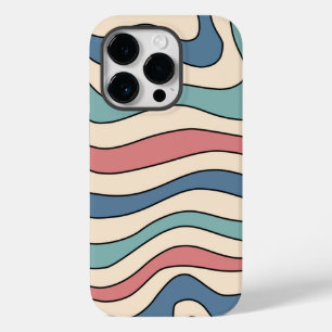 Abstrato Retro 70s Marble Blue Groovy Padrão