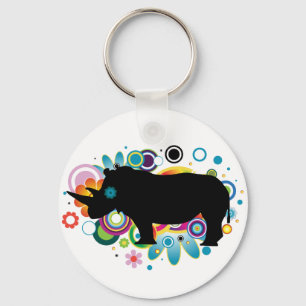 Abstrato Rhino Chaveiro