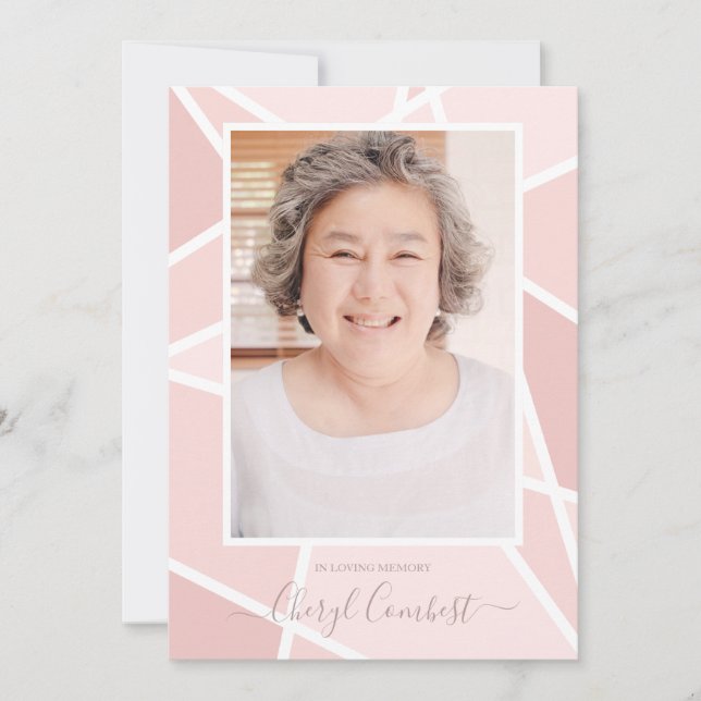 Abstrato rosa no funeral de memória de amor (Frente)