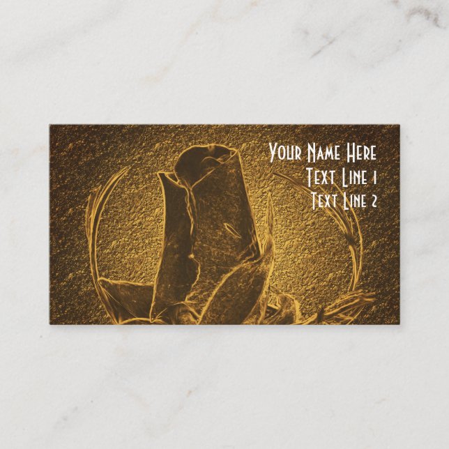Abstrato Rosebud Brown Floral Cartão de visita (Frente)