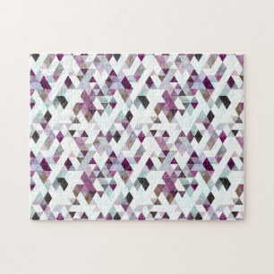 Abstrato Roxo Diamante de Teal Quebra-cabeça de P