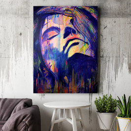 Abstrato Roxo - Impressão de Retrato para Mulher