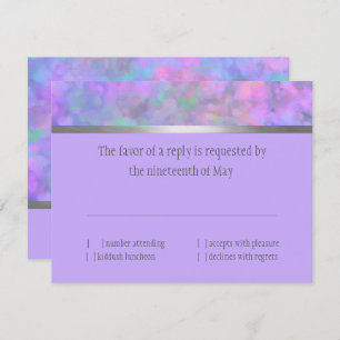 Abstrato RSVP Prata Azul Rosa Púrpura