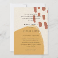 ABSTRATO RUST ORANGE KRAFT SCANDI CONVITE DE CASAM